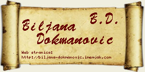 Biljana Dokmanović vizit kartica